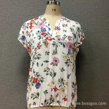 Women's viscose printed short sleeves blouse